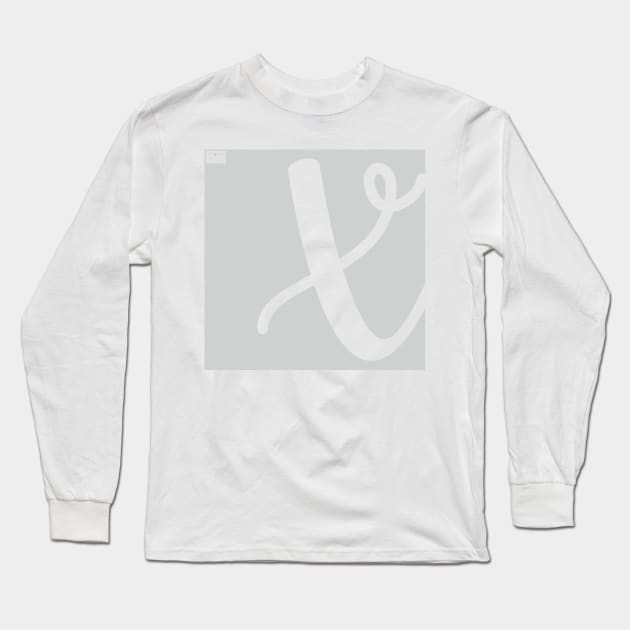 Letter X Elegant Cursive Calligraphy Initial Monogram Long Sleeve T-Shirt by porcodiseno